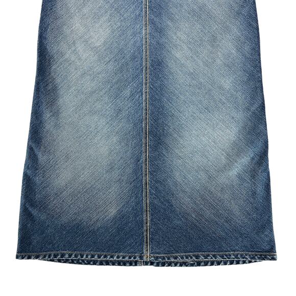 Y2K Polo Ralph Lauren Denim Maxi Jean Skirt 10 Grunge Modest Western Prairie VTG - Picture 11 of 12